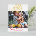 2024 CHRISTMAS PHOTO cute kids Nice List stamp Foil Holiday Card<br><div class="desc">by kat massard >>> WWW.SIMPLYSWEETPAPERIE.COM <<<
A funny card design featuring a stamp design saying "NICE LIST" in shiny foil. Portrait style to display your beautiful family too with tall photo.
CONTACT ME if you need help to get your photo to fit perfectly kat@simplysweetpaperie.com</div>