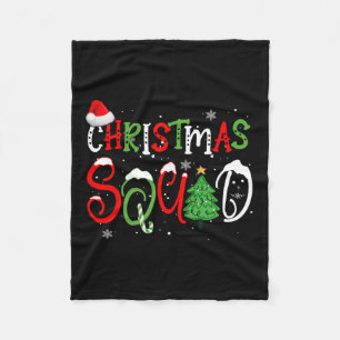 2024 Christmas Squad Funny Xmas Tree Family Matchi Fleece Blanket