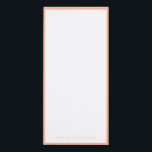 2024 Colour of the Year: Peach Magnetic Notepad<br><div class="desc">This personalized notepad features a peach border in 2024's colour of the year. You can personalize with a name.</div>