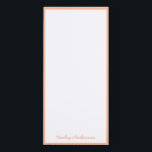 2024 Colour of the Year: Peach  Magnetic Notepad<br><div class="desc">This personalized notepad features a peach border in 2024's colour of the year. You can personalize with a name.</div>