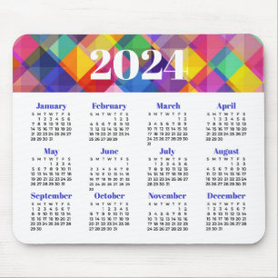 2024 Colourful Calendar Mouse Pad