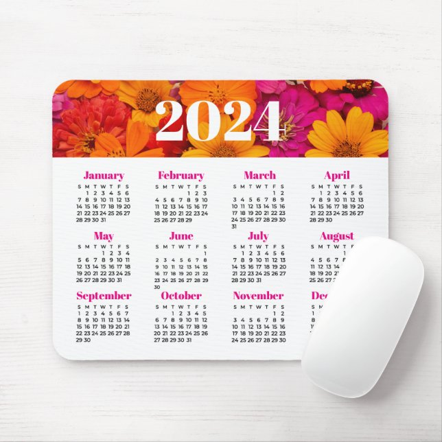 2024 Colourful Daisies Mouse Pad (With Mouse)