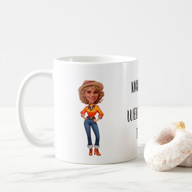 2024 Corporate New Faces Custom Caricatures Coffee Mug (With Donut)