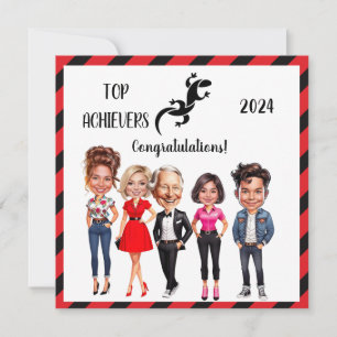 2024 Corporate Top Achievers Custom Caricatures Holiday Card