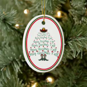 2024 Cowboy Christmas Tree guest Ceramic Ornament