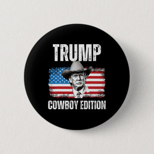2024 Cowboy Edition Republican American Flag  2 Inch Round Button