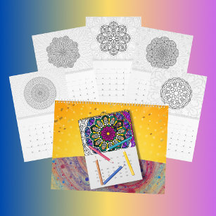 2024 - DIY Colouring Mandala Outline Art -  Calendar