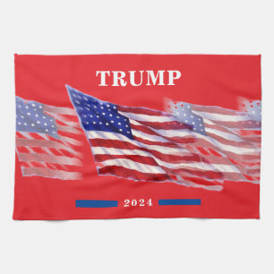2024 Donald Trump American Flag Kitchen Towel
