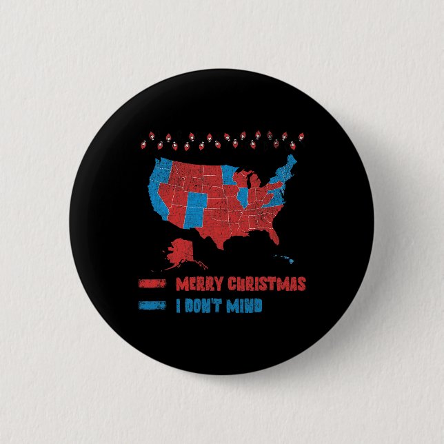 2024 Election Map Merry Christmas Red Voters Trump 2 Inch Round Button (Front)