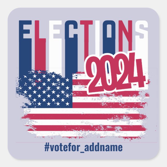 2024 Election Presidential Political Campaign Square Sticker (Front)