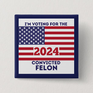 2024 ELECTION, TRUMP 2 INCH SQUARE BUTTON