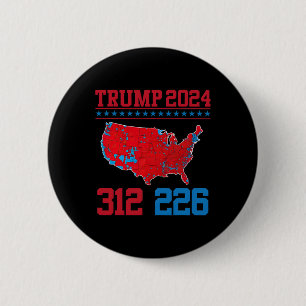 2024 Electoral Map 312 Red 2024 Election Results M 2 Inch Round Button