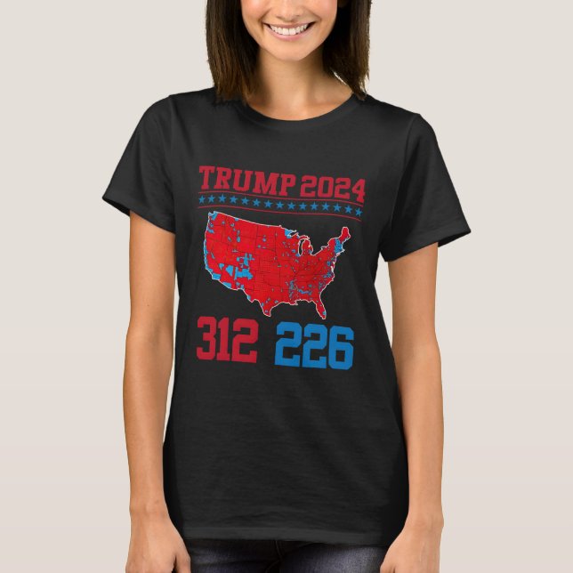 2024 Electoral Map 312 Red 2024 Election Results M T-Shirt (Front)