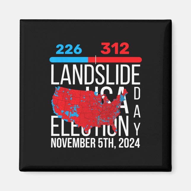 2024 Electoral Map Final Votes 312 Trump Landslide Magnet (Front)