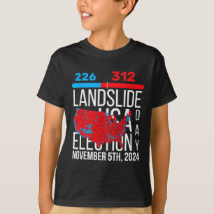 2024 Electoral Map Final Votes 312 Trump Landslide T-Shirt