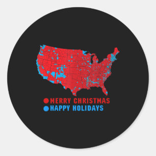 2024 Electoral Map Merry Christmas Trum Classic Round Sticker