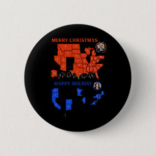 2024 Electoral Map Merry Christmas Trump Landslide 2 Inch Round Button