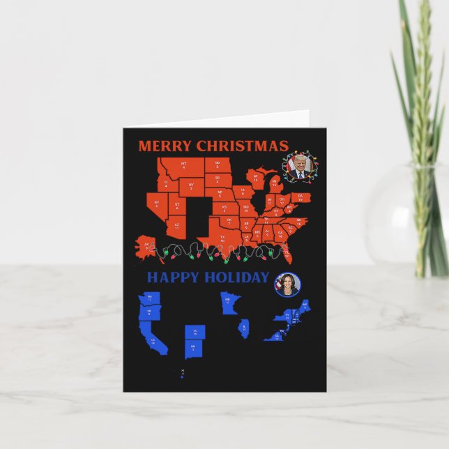 2024 Electoral Map Merry Christmas Trump Landslide Card (Front)