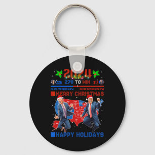 2024 Electoral Map Merry Christmas Trump Landslide Keychain