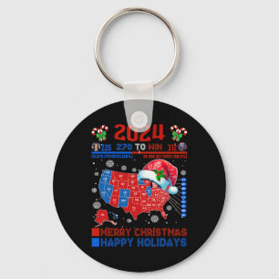 2024 Electoral Map Merry Christmas Trump Landslide Keychain