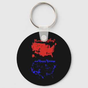 2024 Electoral Map Merry Christmas Trump Landslide Keychain