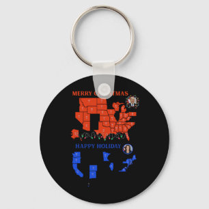 2024 Electoral Map Merry Christmas Trump Landslide Keychain