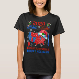 2024 Electoral Map Merry Christmas Trump Landslide T-Shirt
