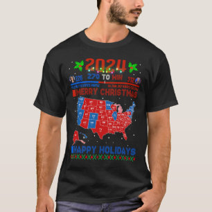 2024 Electoral Map Merry Christmas Trump Landslide T-Shirt