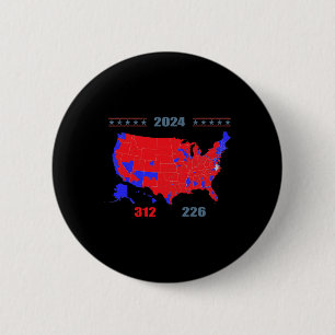 2024 Electoral Map Trump 312 Red 2024 Election Res 2 Inch Round Button