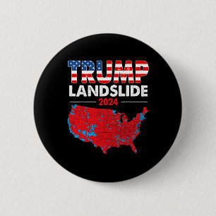 2024 Electoral Map Trump Landslide Red Election Ma 2 Inch Round Button