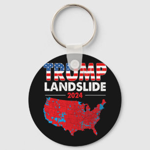 2024 Electoral Map Trump Landslide Red Election Ma Keychain