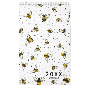 2024 Elegant Bee Pattern  Calendar