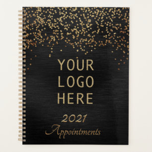 2024 Elegant Black Gold Logo Appointment Book Planner