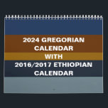 2024 Ethiopian Wall Calendar Converter<br><div class="desc">This calendar has both Ethiopian and Gregorian calendar. The Ethiopian Calendar is 7 to 8 years behind the Gregorian Calendar, has 13 months instead of 12. Ethiopian new year falls on September 11th or 12th depending on the leap year. This calendar can be used as a converter from Gregorian to...</div>