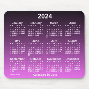 2024 Faded Hot Pink Neon Calendar by Janz Mouse Pad