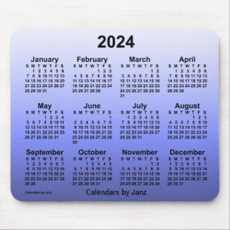 2024 Faded Indigo Calendar by Janz Mouse Pad