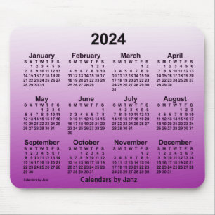 2024 Faded Purple Calendar by Janz Mouse Pad
