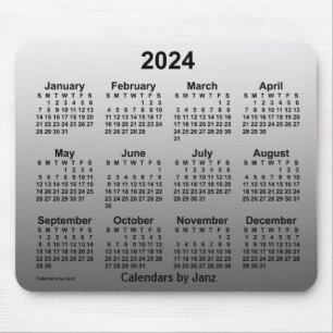 2024 Faded White Calendar by Janz Mouse Pad