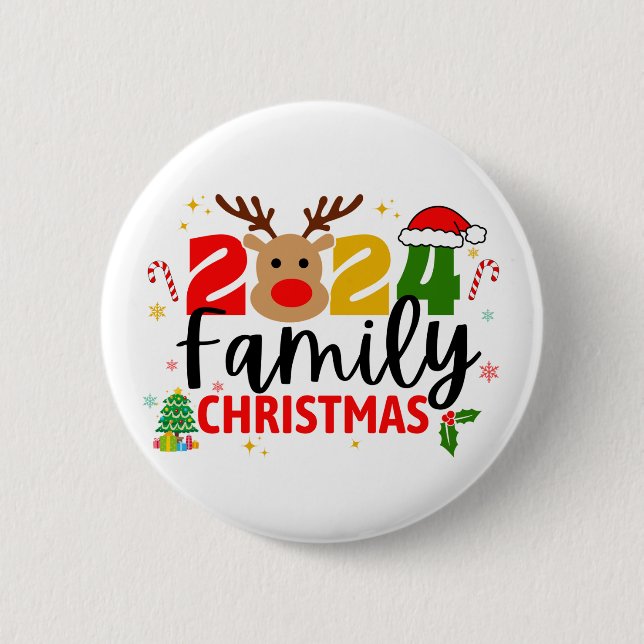 2024 Family Christmas 2 Inch Round Button (Front)