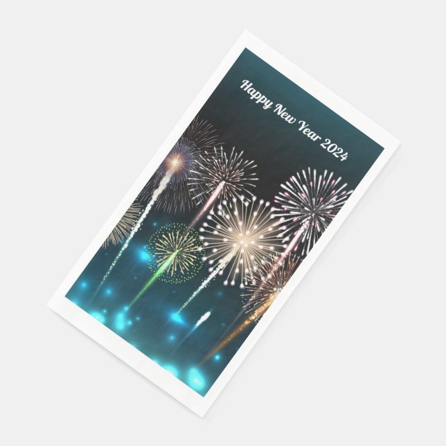 2024 Fireworks  Happy New Year Napkin (Corner)