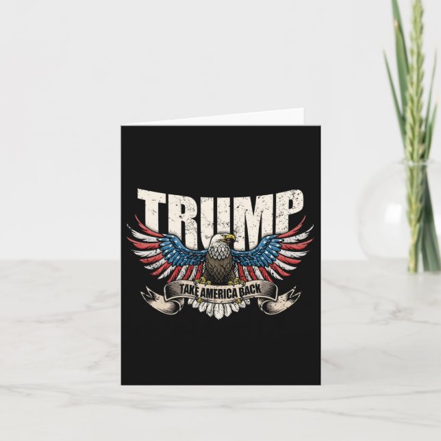 2024 Flag Take America Back Men Women Donald Trump Card (Front)