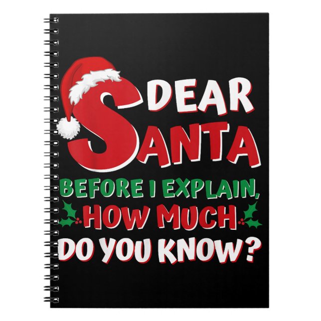 2024 Funny Christmas Shirts Kids Adults Santa I Ca Notebook (Front)