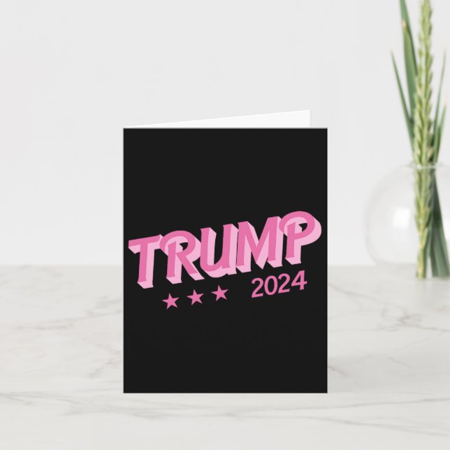 2024 - Funny Donald Trump Pink Bubble Letters  Card (Front)