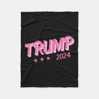 2024 - Funny Donald Trump Pink Bubble Letters Fleece Blanket