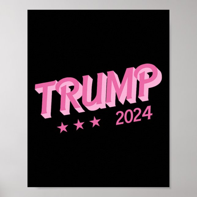 2024 - Funny Donald Trump Pink Bubble Letters  Poster (Front)