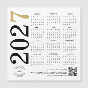 2024 Gold White Calendar Logo QR Code Business