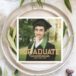 2024 Graduate Personalized Photo Grad Party Napkin