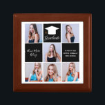 2024 Graduate Photo Collage Custom Graduation Chic Gift Box<br><div class="desc">A classy custom senior graduate photo collage graduation gift box with elegant red squares for a high school senior graduating with the class of 2024. Customize with your senior portrait pictures, school name and graduating class under the elegant calligraphy for a great personalized graduation present. It features a 6 photograph...</div>
