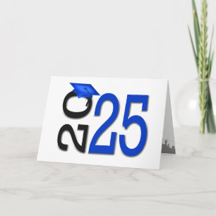 2024 Graduation Blue and Black School Colours Card