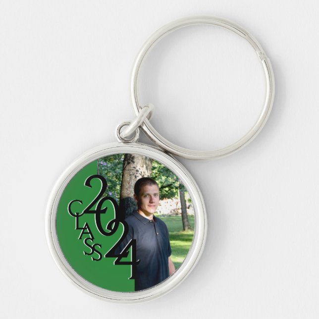 2024 Graduation Keepsake Green Keychain (Front)